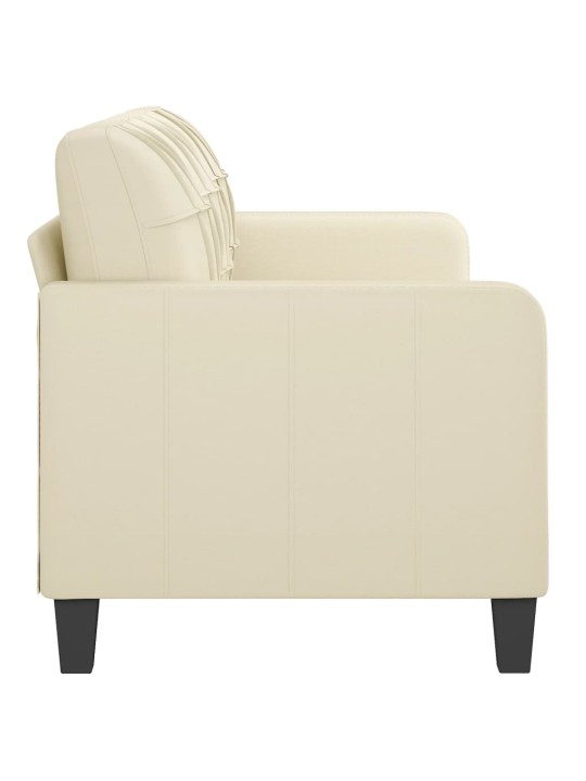 Trivietė sofa, kreminės spalvos, 180cm, dirbtinė oda
