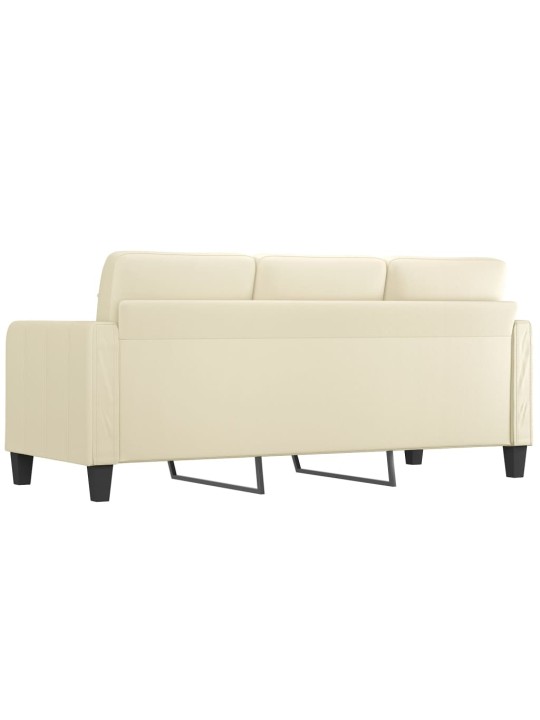 Trivietė sofa, kreminės spalvos, 180cm, dirbtinė oda