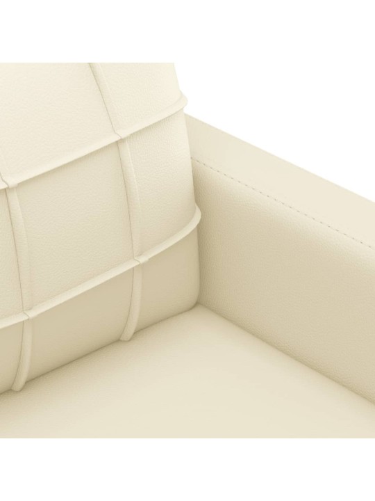 Trivietė sofa, kreminės spalvos, 180cm, dirbtinė oda