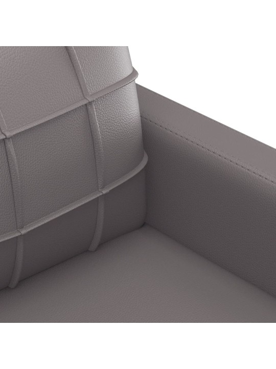 Trivietė sofa, pilkos spalvos, 180cm, dirbtinė oda