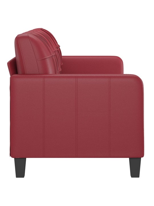 Trivietė sofa, raudonojo vyno spalvos, 180cm, dirbtinė oda