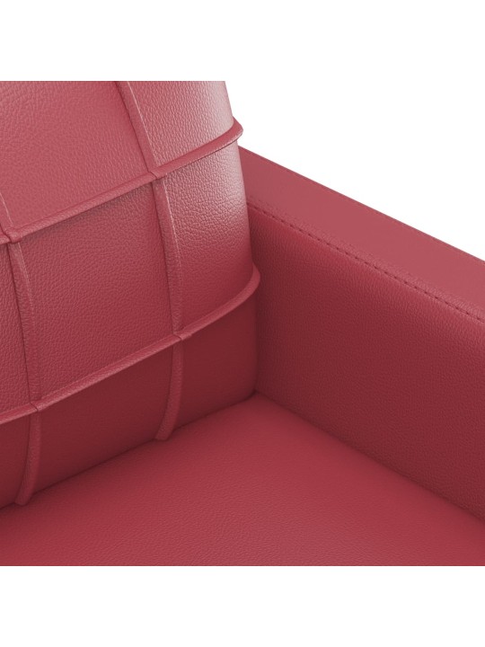 Trivietė sofa, raudonojo vyno spalvos, 180cm, dirbtinė oda