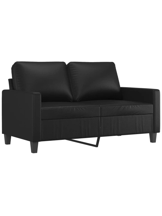 Dvivietė sofa, juodos spalvos, 120cm, dirbtinė oda