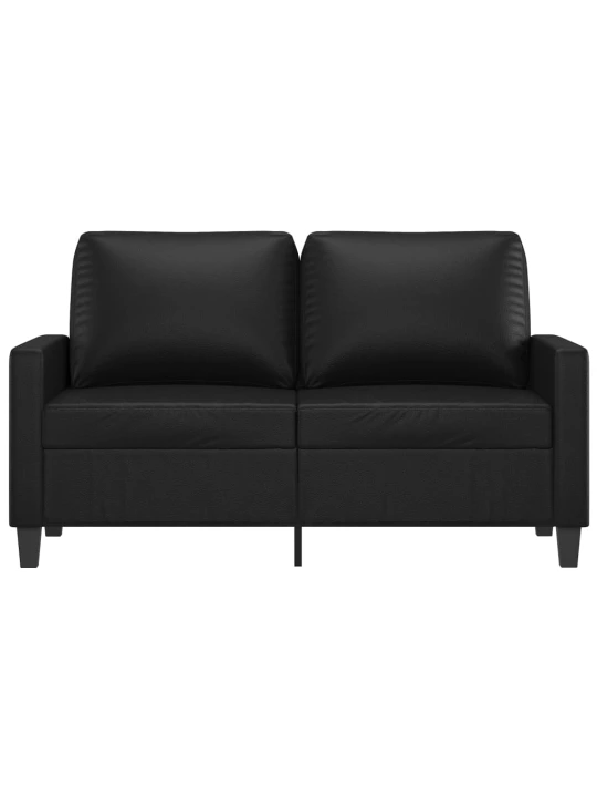 Dvivietė sofa, juodos spalvos, 120cm, dirbtinė oda