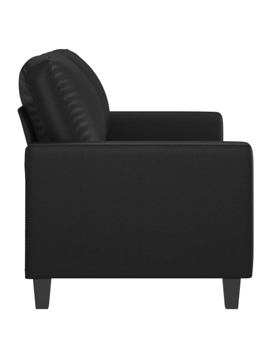 Dvivietė sofa, juodos spalvos, 120cm, dirbtinė oda