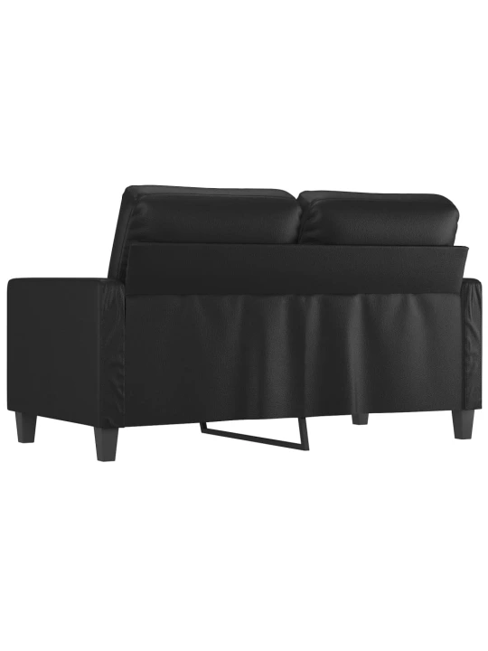 Dvivietė sofa, juodos spalvos, 120cm, dirbtinė oda
