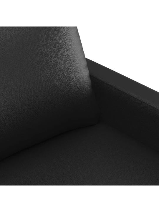 Dvivietė sofa, juodos spalvos, 120cm, dirbtinė oda