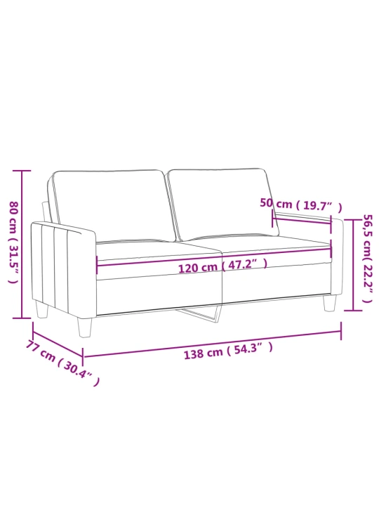 Dvivietė sofa, juodos spalvos, 120cm, dirbtinė oda