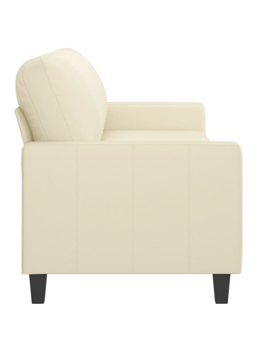 Trivietė sofa, kreminės spalvos, 180cm, dirbtinė oda