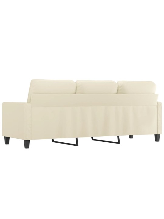 Trivietė sofa, kreminės spalvos, 180cm, dirbtinė oda
