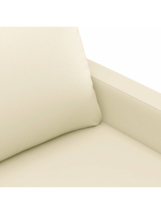 Trivietė sofa, kreminės spalvos, 180cm, dirbtinė oda