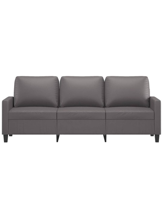 Trivietė sofa, pilkos spalvos, 180cm, dirbtinė oda