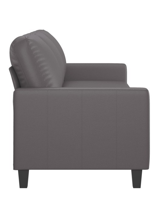 Trivietė sofa, pilkos spalvos, 180cm, dirbtinė oda
