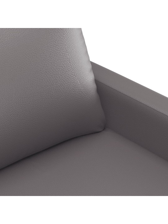 Trivietė sofa, pilkos spalvos, 180cm, dirbtinė oda