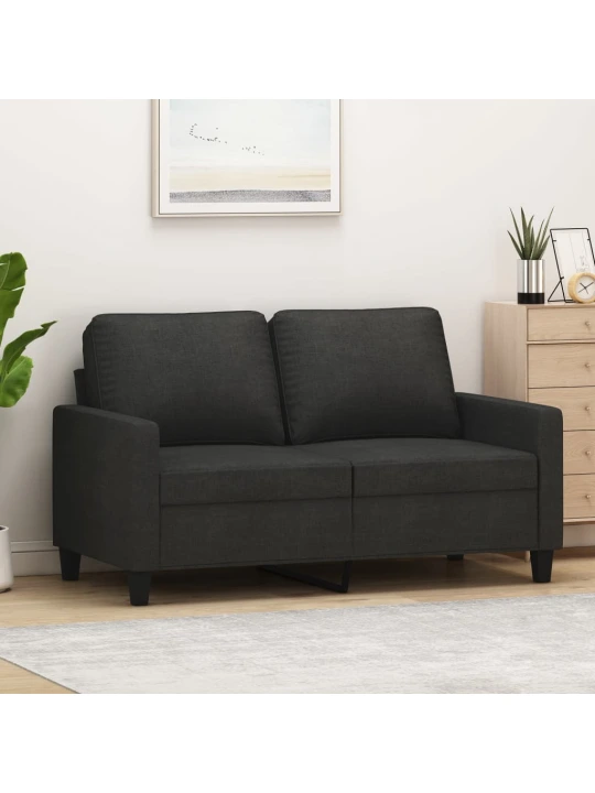 Dvivietė sofa, juodos spalvos, 120cm, audinys