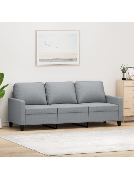 Trivietė sofa, šviesiai pilkos spalvos, 180cm, audinys