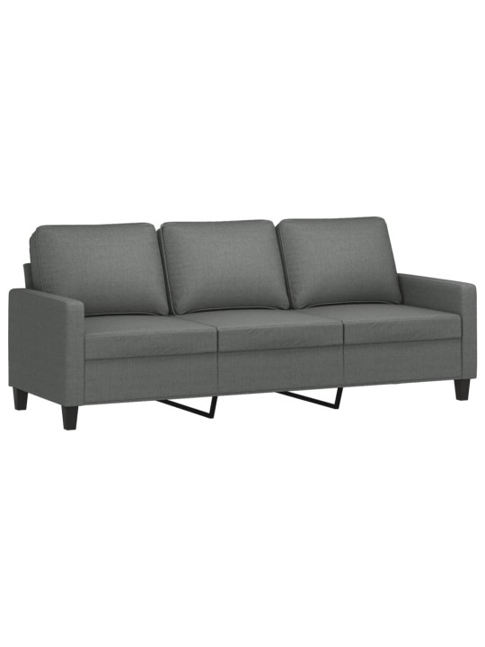 Trivietė sofa, tamsiai pilkos spalvos, 180cm, audinys