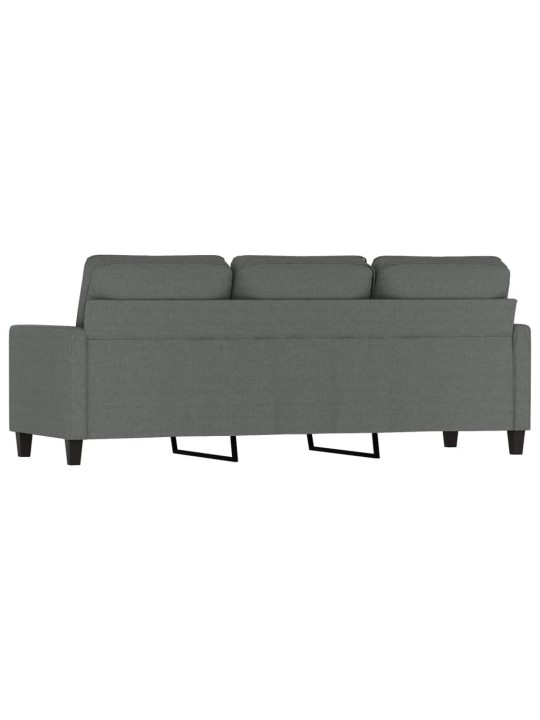 Trivietė sofa, tamsiai pilkos spalvos, 180cm, audinys