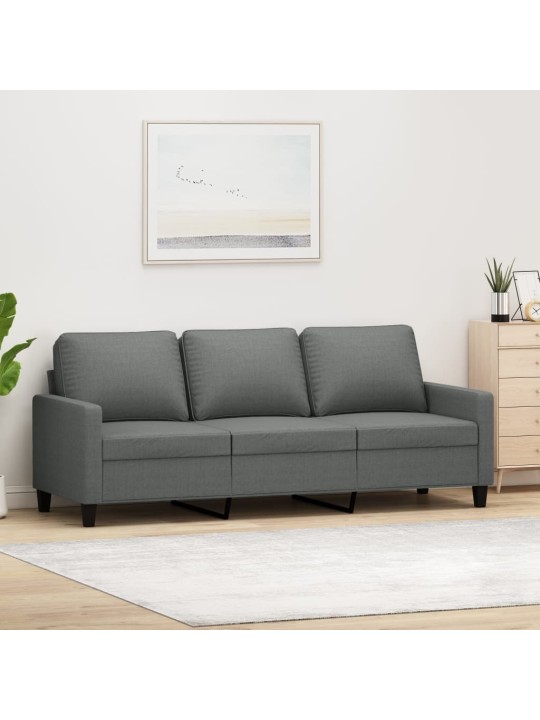 Trivietė sofa, tamsiai pilkos spalvos, 180cm, audinys