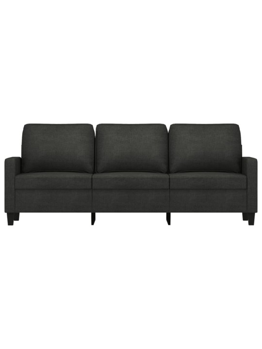 Trivietė sofa, juodos spalvos, 180cm, audinys