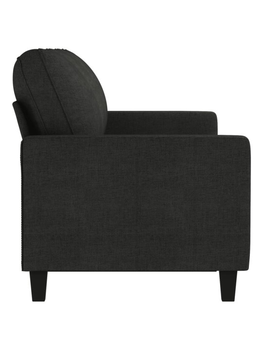 Trivietė sofa, juodos spalvos, 180cm, audinys