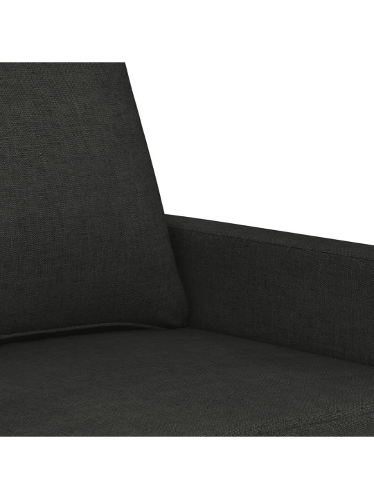 Trivietė sofa, juodos spalvos, 180cm, audinys