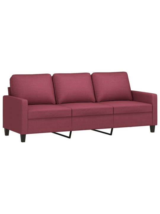 Trivietė sofa, raudonojo vyno spalvos, 180cm, audinys