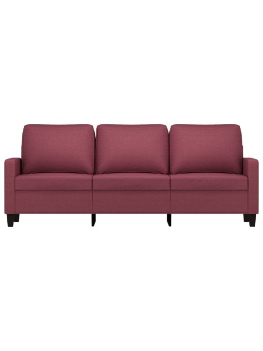Trivietė sofa, raudonojo vyno spalvos, 180cm, audinys