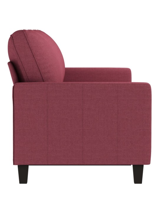 Trivietė sofa, raudonojo vyno spalvos, 180cm, audinys