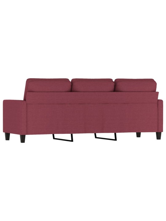 Trivietė sofa, raudonojo vyno spalvos, 180cm, audinys