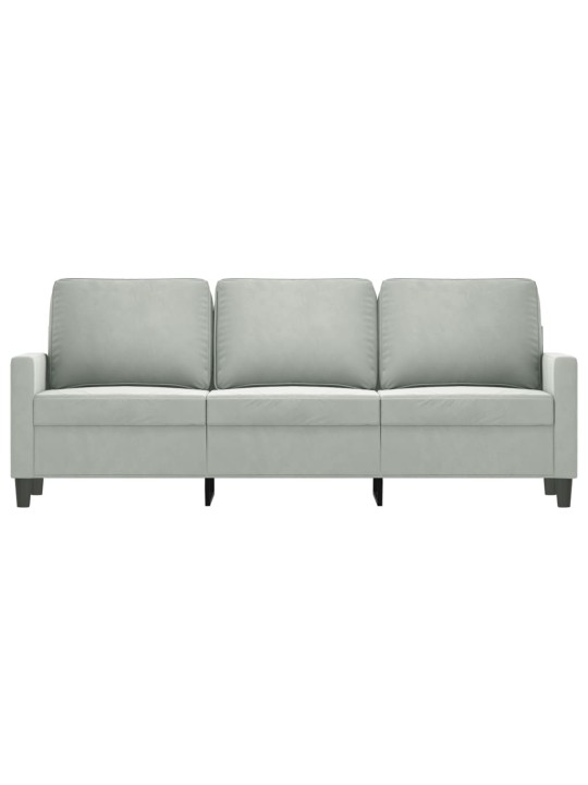 Trivietė sofa, šviesiai pilkos spalvos, 180cm, aksomas