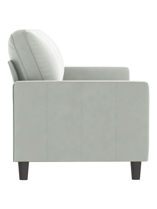 Trivietė sofa, šviesiai pilkos spalvos, 180cm, aksomas