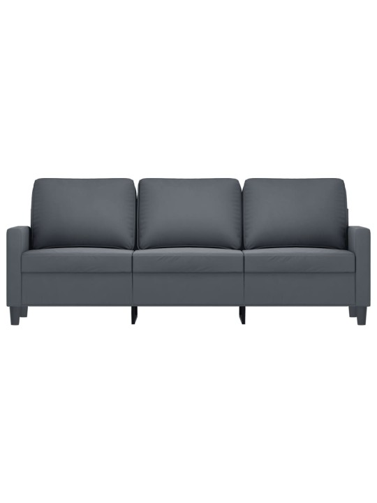 Trivietė sofa, tamsiai pilkos spalvos, 180cm, aksomas