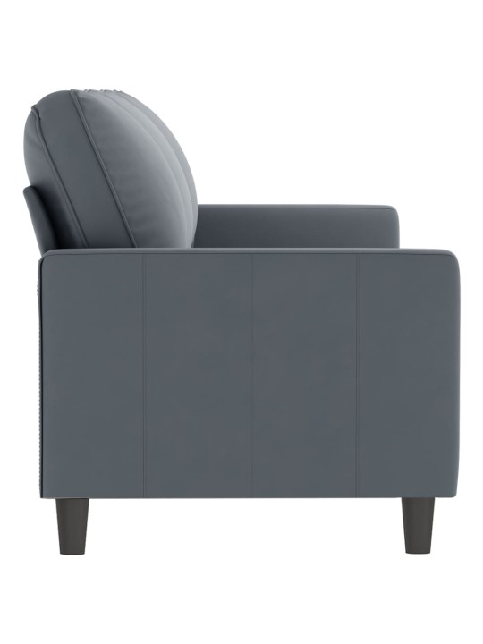 Trivietė sofa, tamsiai pilkos spalvos, 180cm, aksomas