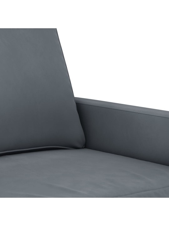 Trivietė sofa, tamsiai pilkos spalvos, 180cm, aksomas