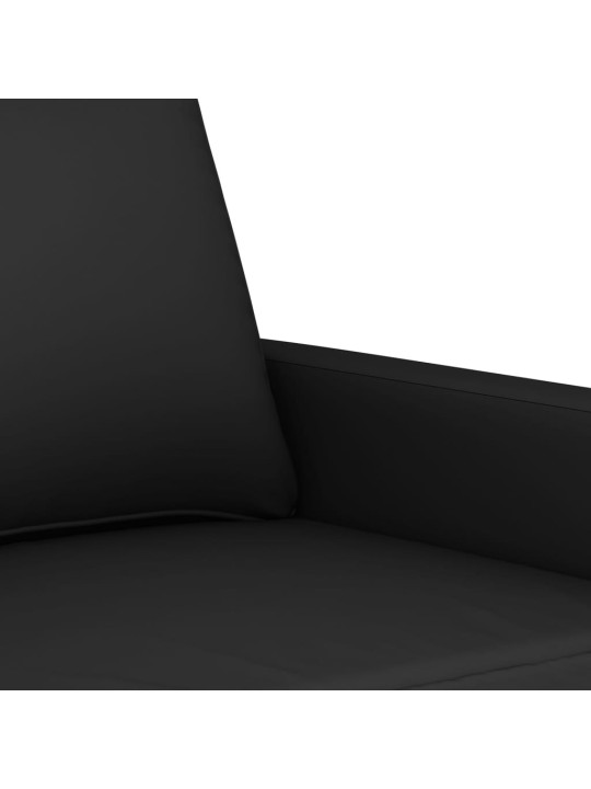 Trivietė sofa, juodos spalvos, 180cm, aksomas