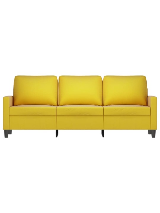 Trivietė sofa, geltonos spalvos, 180cm, aksomas