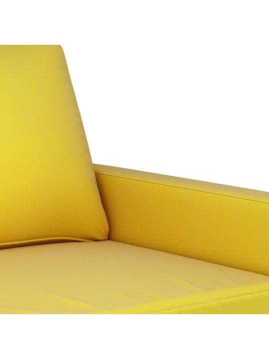 Trivietė sofa, geltonos spalvos, 180cm, aksomas
