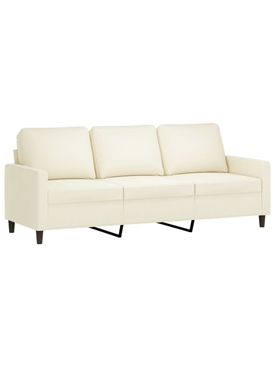 Trivietė sofa, kreminės spalvos, 180cm, aksomas