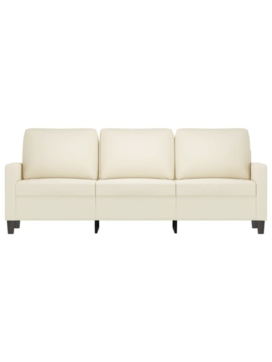 Trivietė sofa, kreminės spalvos, 180cm, aksomas