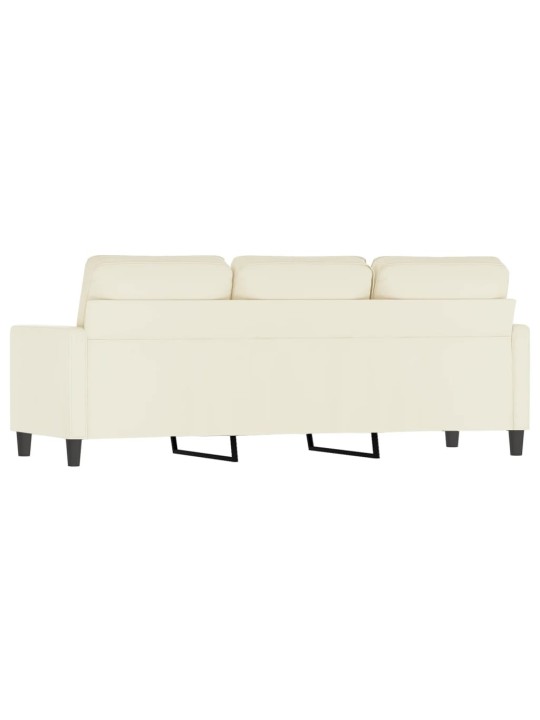 Trivietė sofa, kreminės spalvos, 180cm, aksomas