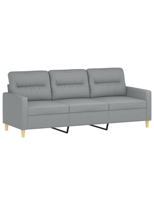 Trivietė sofa, šviesiai pilkos spalvos, 180cm, audinys