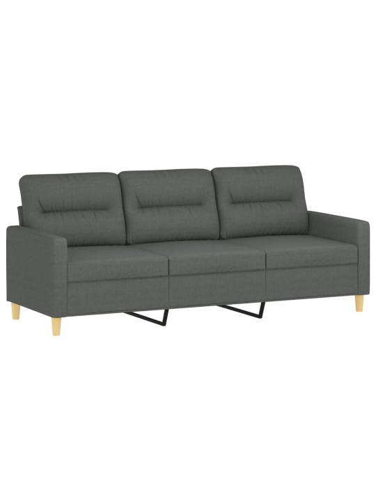 Trivietė sofa, tamsiai pilkos spalvos, 180cm, audinys