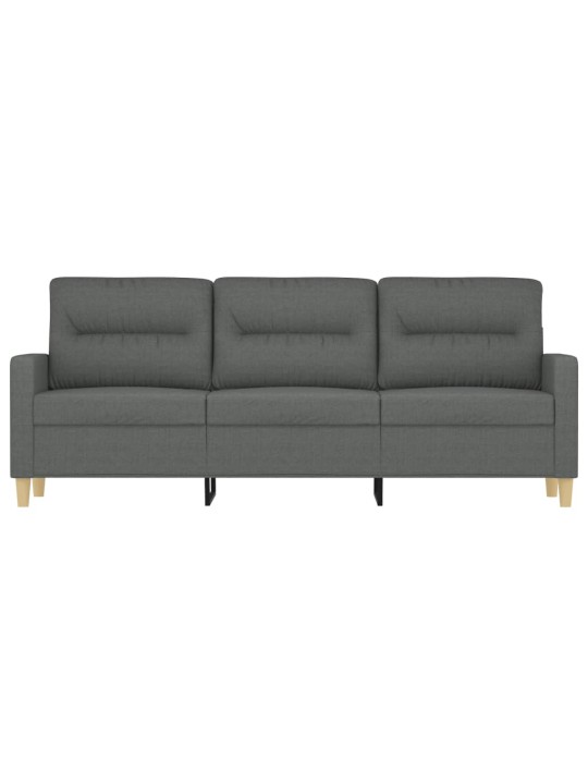 Trivietė sofa, tamsiai pilkos spalvos, 180cm, audinys