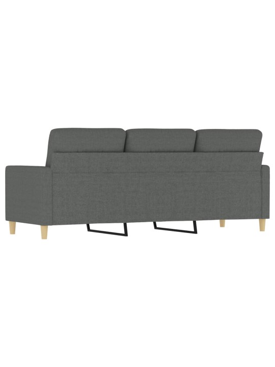 Trivietė sofa, tamsiai pilkos spalvos, 180cm, audinys