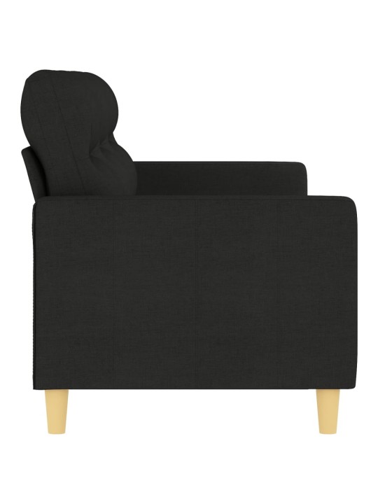 Trivietė sofa, juodos spalvos, 180cm, audinys