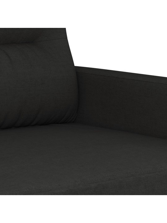 Trivietė sofa, juodos spalvos, 180cm, audinys