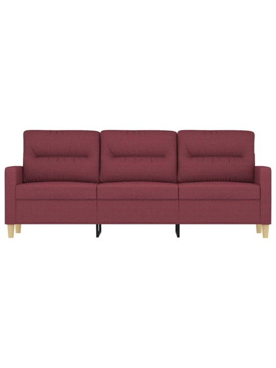 Trivietė sofa, raudonojo vyno spalvos, 180cm, audinys