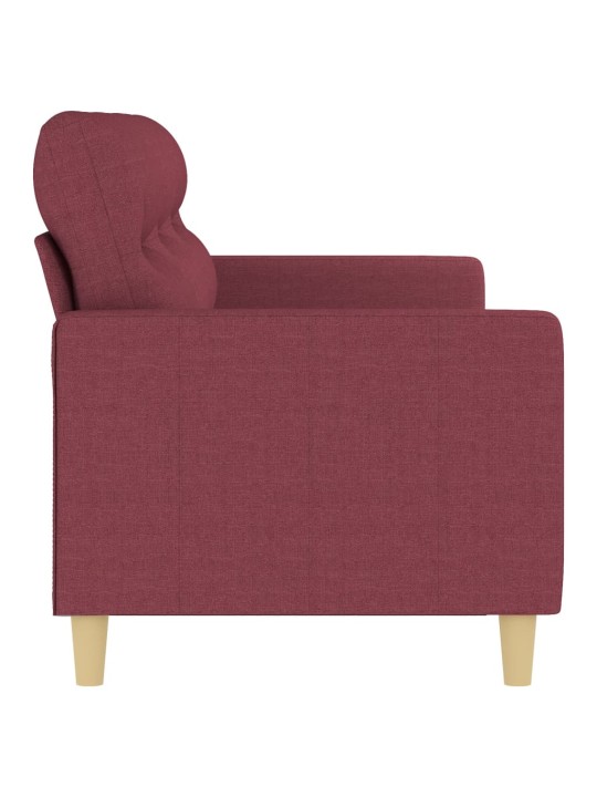 Trivietė sofa, raudonojo vyno spalvos, 180cm, audinys