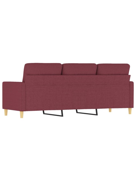 Trivietė sofa, raudonojo vyno spalvos, 180cm, audinys